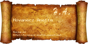 Hovanecz Anetta névjegykártya